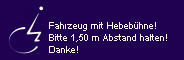 Abstand halten, Hebebühne Abstand halten, Hebebühne