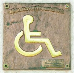 Plakette -Menschenfreundlich- der Stadt Schmalkalden