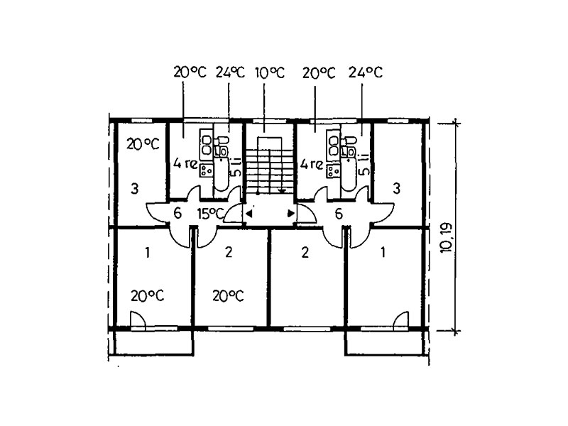 Grundriss von der Außenküche und des Außenbades im Plattenbau