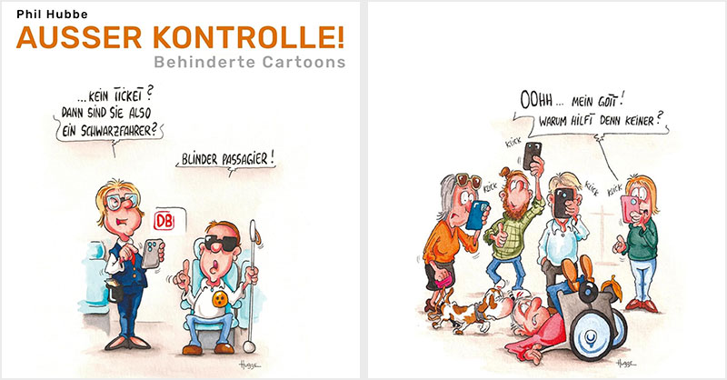 Cover des Buches "Au&szlig;er Kontrolle!" von Phil Hubbe mit einem Cartoon