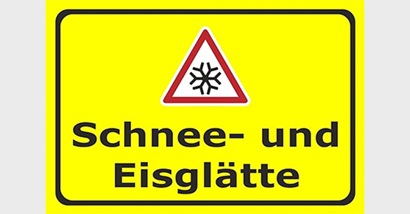 Warnschild Schnee- und Eisglätte