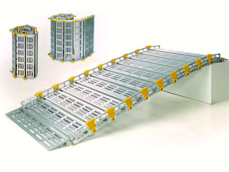 aufgerollte Rampe &uuml;berbr&uuml;ckst H&ouml;henunterschied zu Stufe