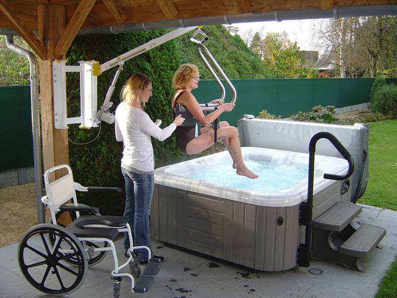 pool-Lift mit Wandmontage für den privaten Pool im eigenen Garten