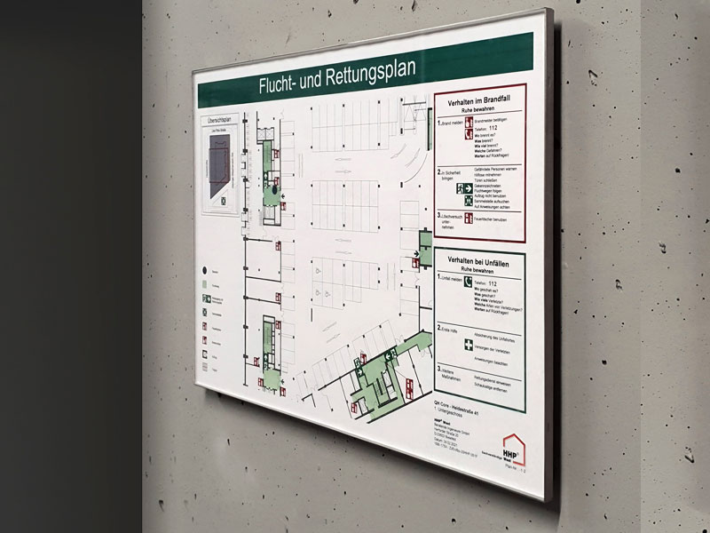 Rettungsplan mit Übersichtsplan
