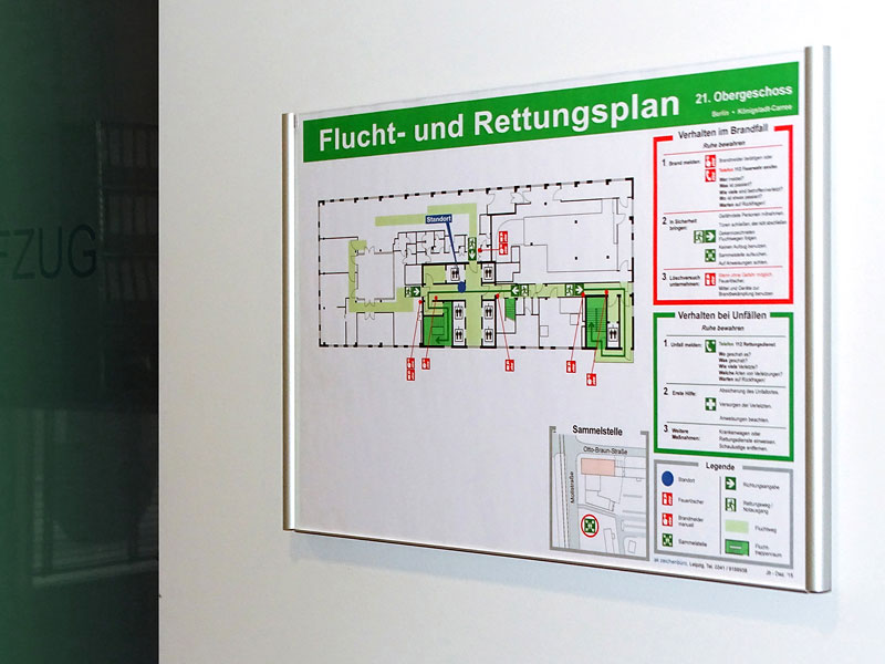 Rettungsplan in der 21. Etage