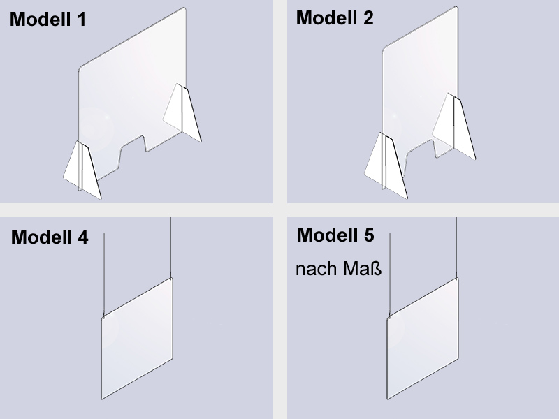 grafische Darstellung der Varianten 1, 2, 4 und 5