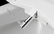 Detail der Wasserdüse des Dusch-WCs
