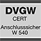 Anschlussicher nach DVGW cert W540 dank patentierter Lösung Logo der DVGW Zertifzierung W 540