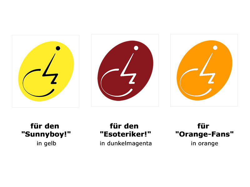 Nullbarriere-Logo als Aufkleber in gelb, bourdeaux und orange