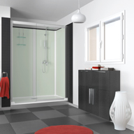 Badezimmer mit Nischendusche in einer DESIGN-Variante Badezimmer mit Nischendusche