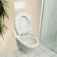 Dusch-WC VAmat Toilettenaufsatzgerät auf wandhängendem WC montiert