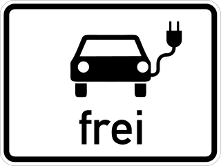 Piktogramm Elektrofahrzeug (BGBl. 2015 I S. 1575) mit Sondernutzung z.B. für Busspur (nach Anlage 2 der StVO)
