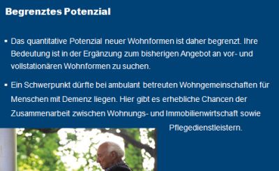 Neue Wohnformen - Begrenztes Potenzial