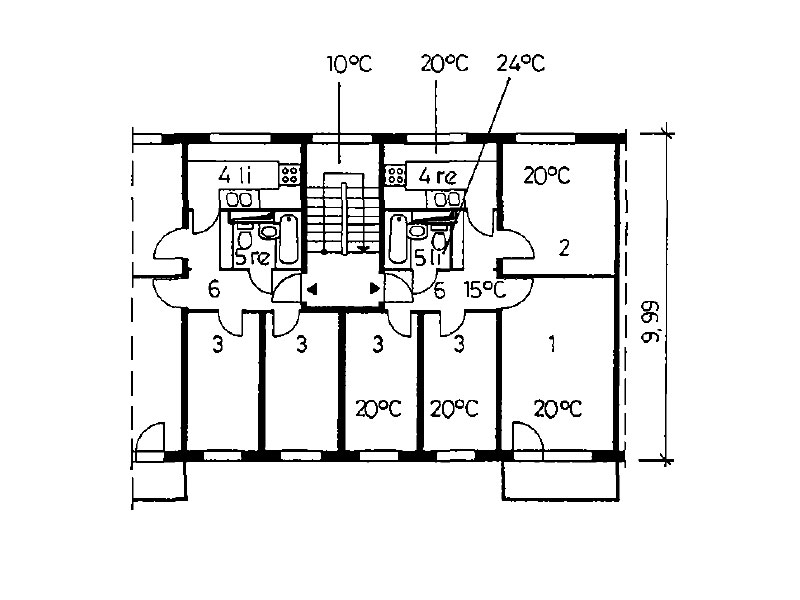 Grundriss im Plattenbau - Anordnung von Innenbad und Außenküche